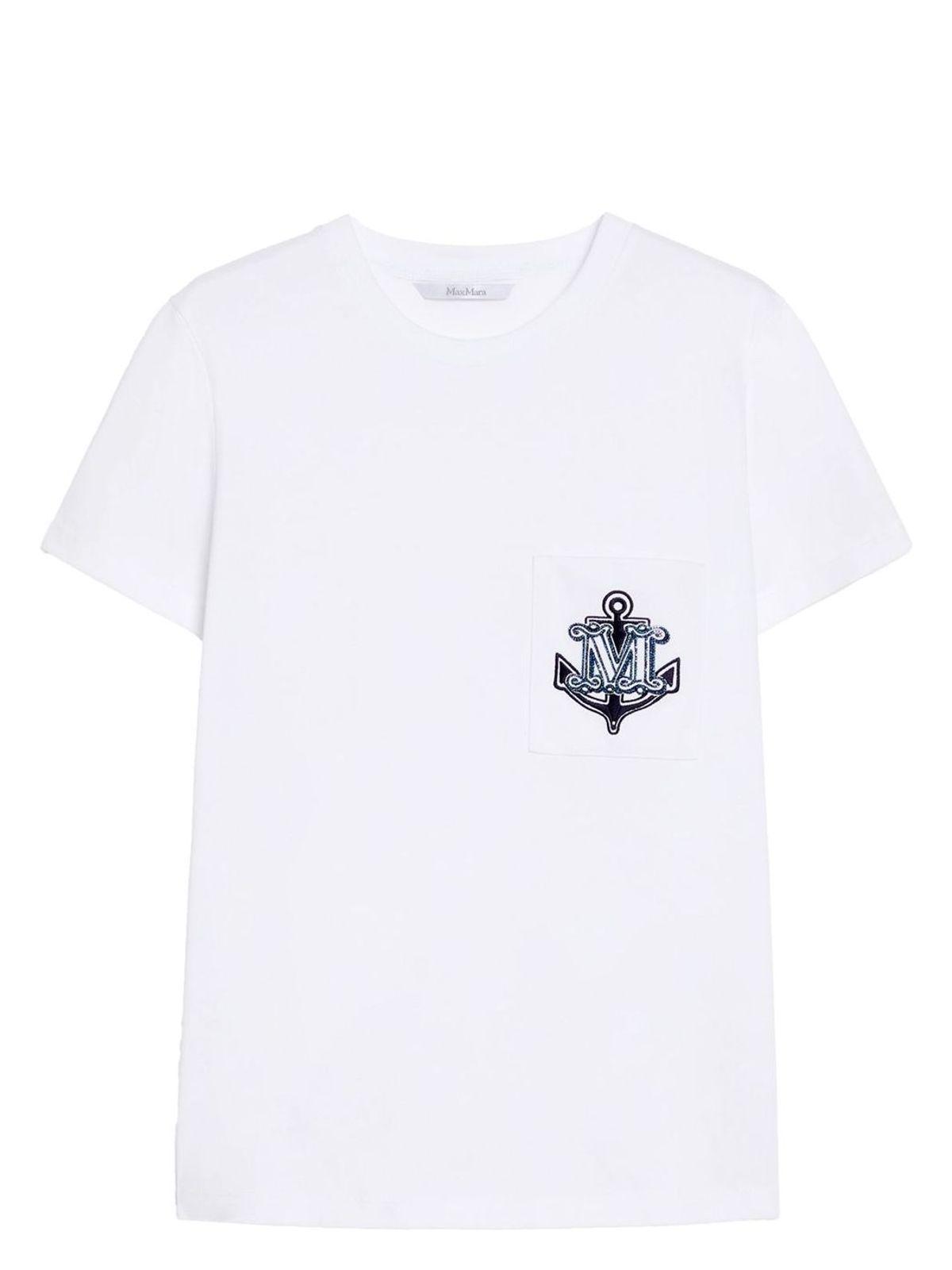 Max Mara Women's Jersey T-Shirt With Embroidery in White