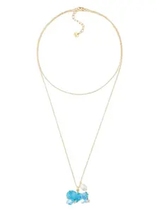 Dior Women's Wcj Necklace in Gold/Blue