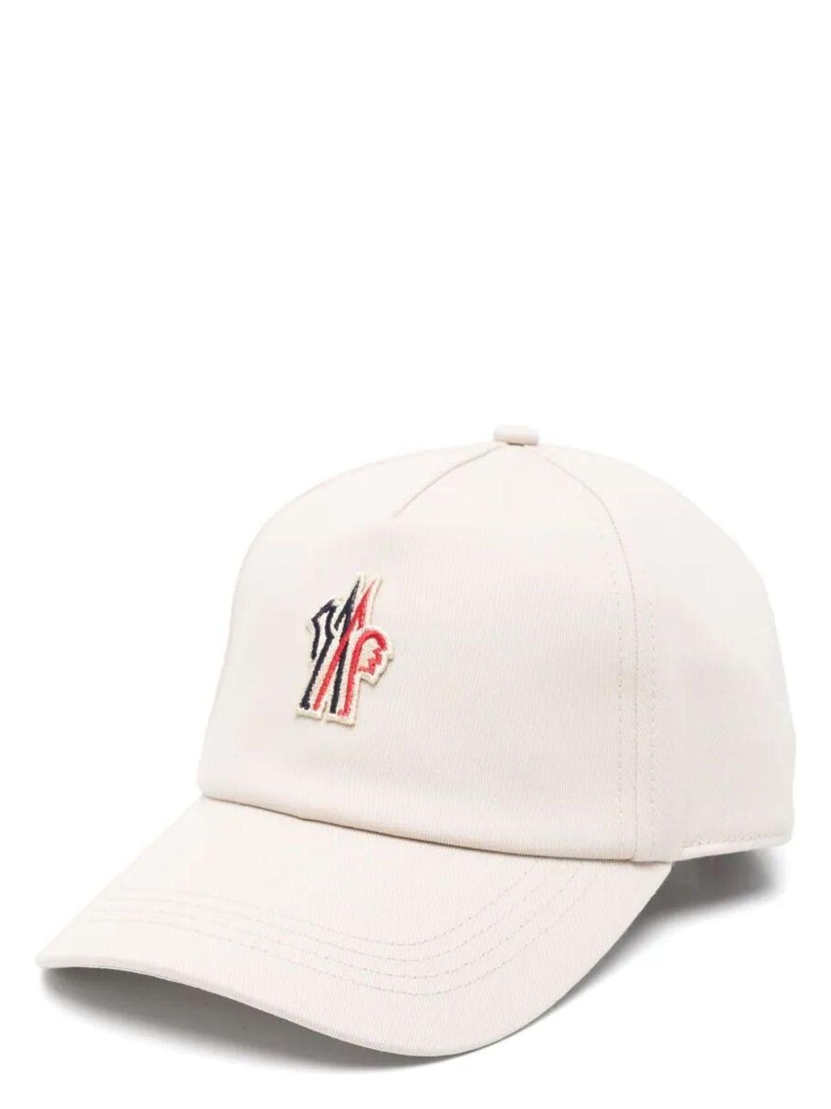 Moncler Grenoble Women's Cotton Baseball Cap in Beige and White
