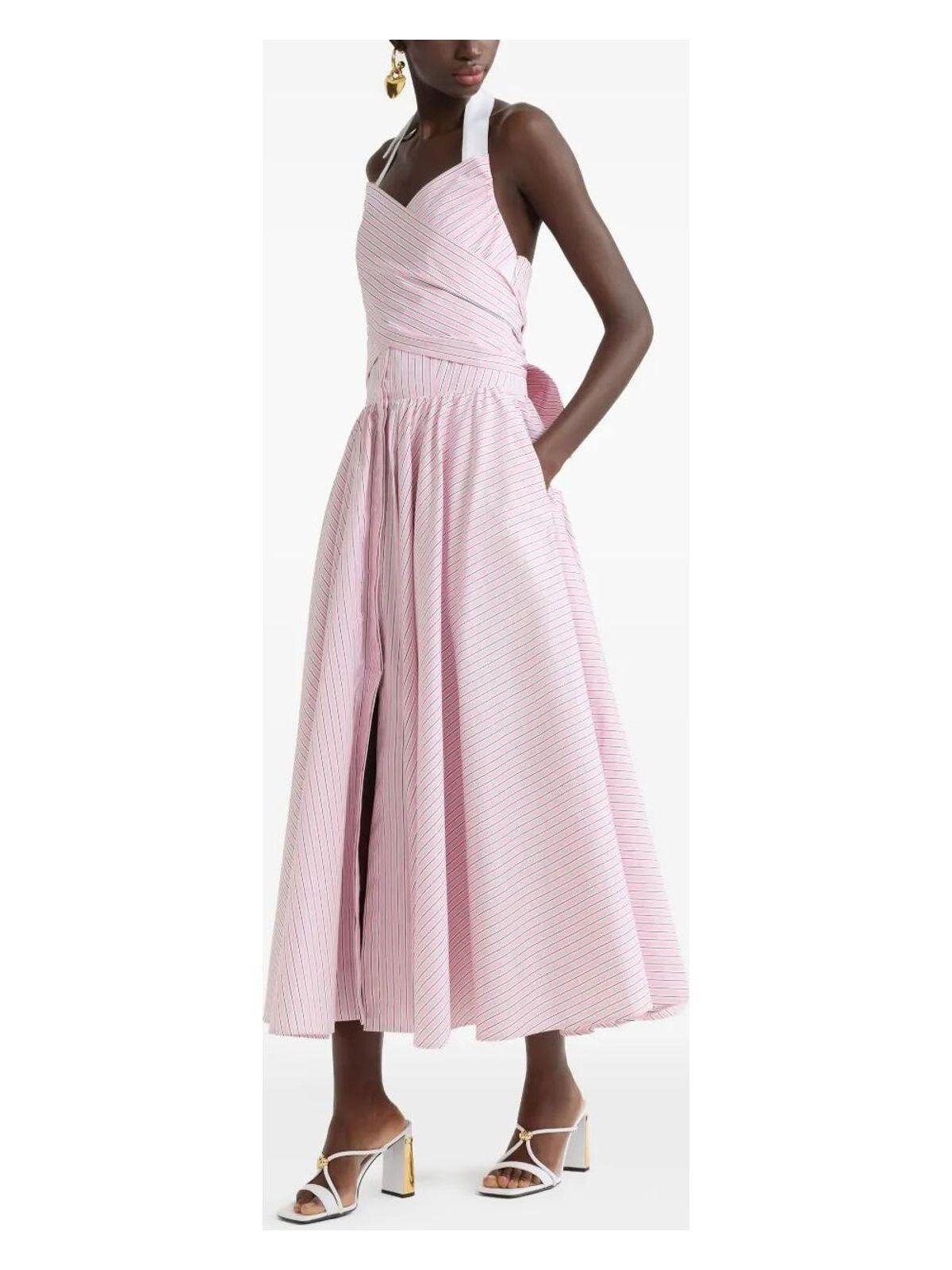 Patou Women's Halterneck Maxi Dress in Pink & Purple