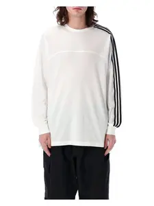 Y-3 Men's 3-Stripes Long Sleeve T-Shirt in White
