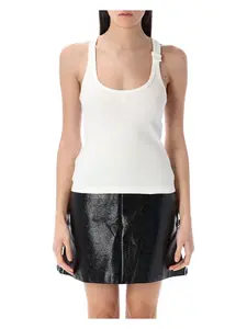 Courrèges Courrèges Women's Tank Top and 90's Ribbed Cotton Top in White