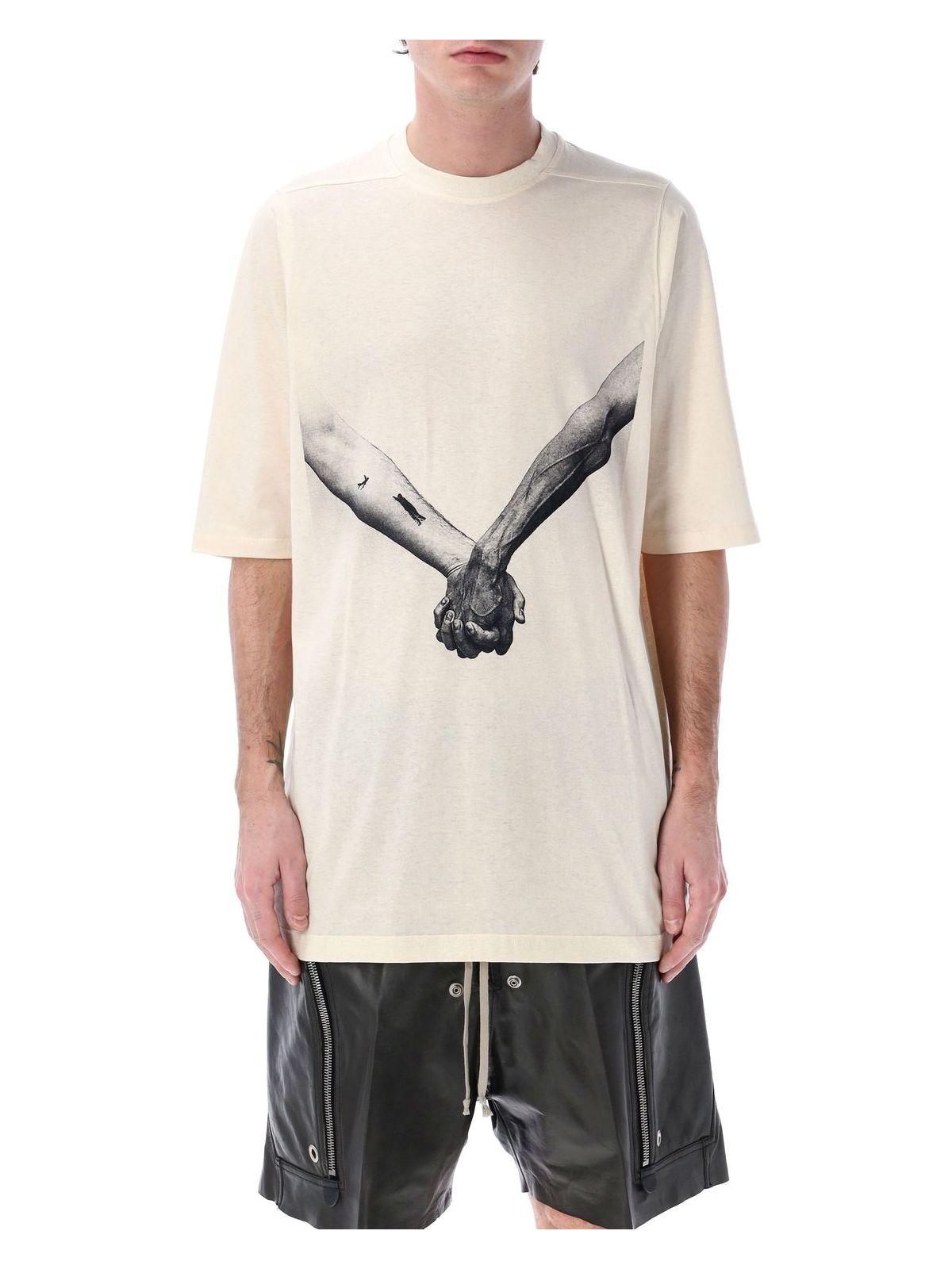 Rick Owens Men's Oversized Ivory Cotton T-Shirt