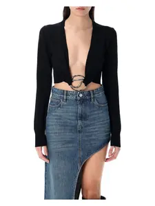 Coperni Women's Knitted C Logo Top in Black