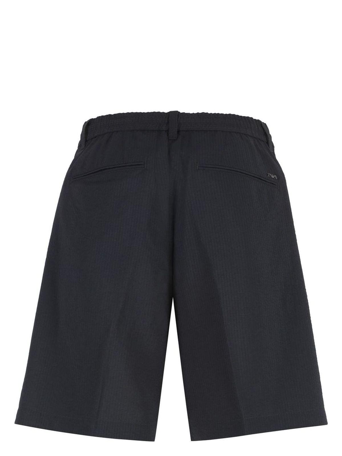 Emporio Armani Men's Techno Fabric Bermuda Shorts in Blue