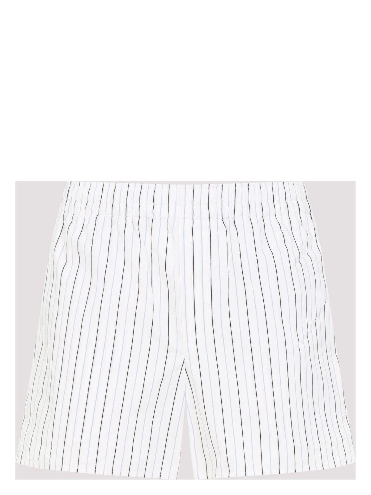 Ami Paris Men's Elasticated Cotton Bermuda Shorts in White