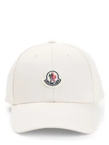 Moncler Women's Baseball Cap in Nude & Neutrals and Logo Cotton Baseball Cap in White