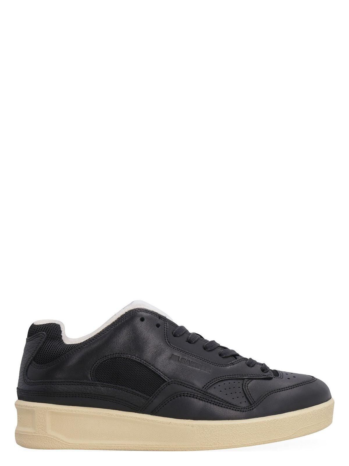 Jil Sander Women's Leather Low-Top Sneakers in Black