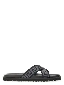 Versace Men's Sandal With Logo in Black