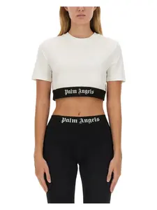 Palm Angels Women's T-Shirt With Logo in White