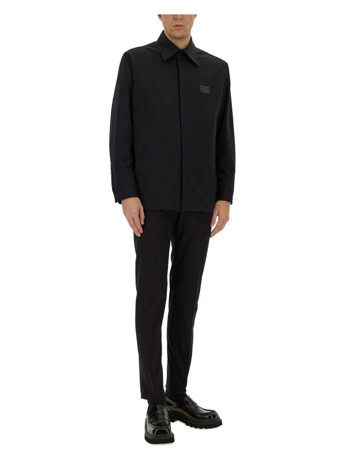 Dolce & Gabbana Men's Logo-Embroidered Tapered Leg Cotton Trousers and Tailored Pants in Black