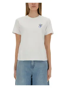 Jw Anderson Women's T-Shirt With Logo And Print in White