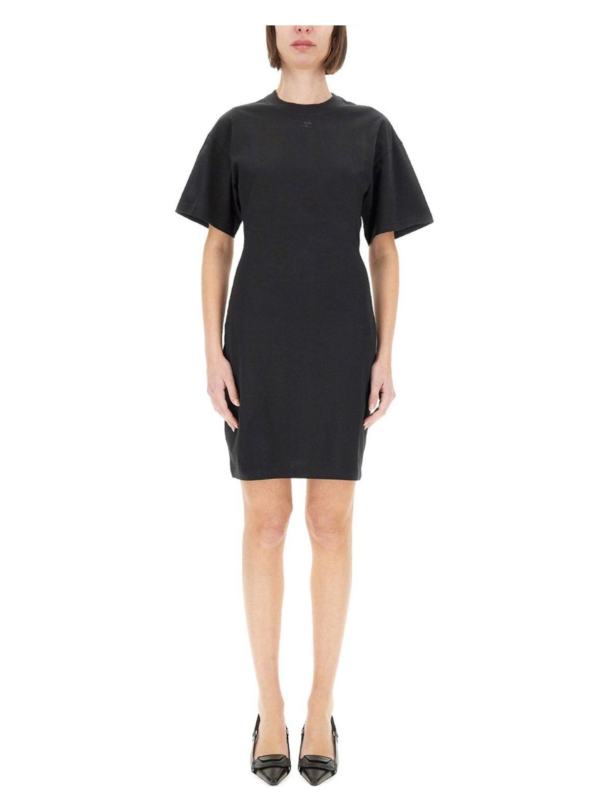 Courrèges Women's Short Cotton Dress in Black