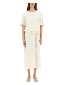 Lemaire Women's T-shirt Dress With Belt in Ivory