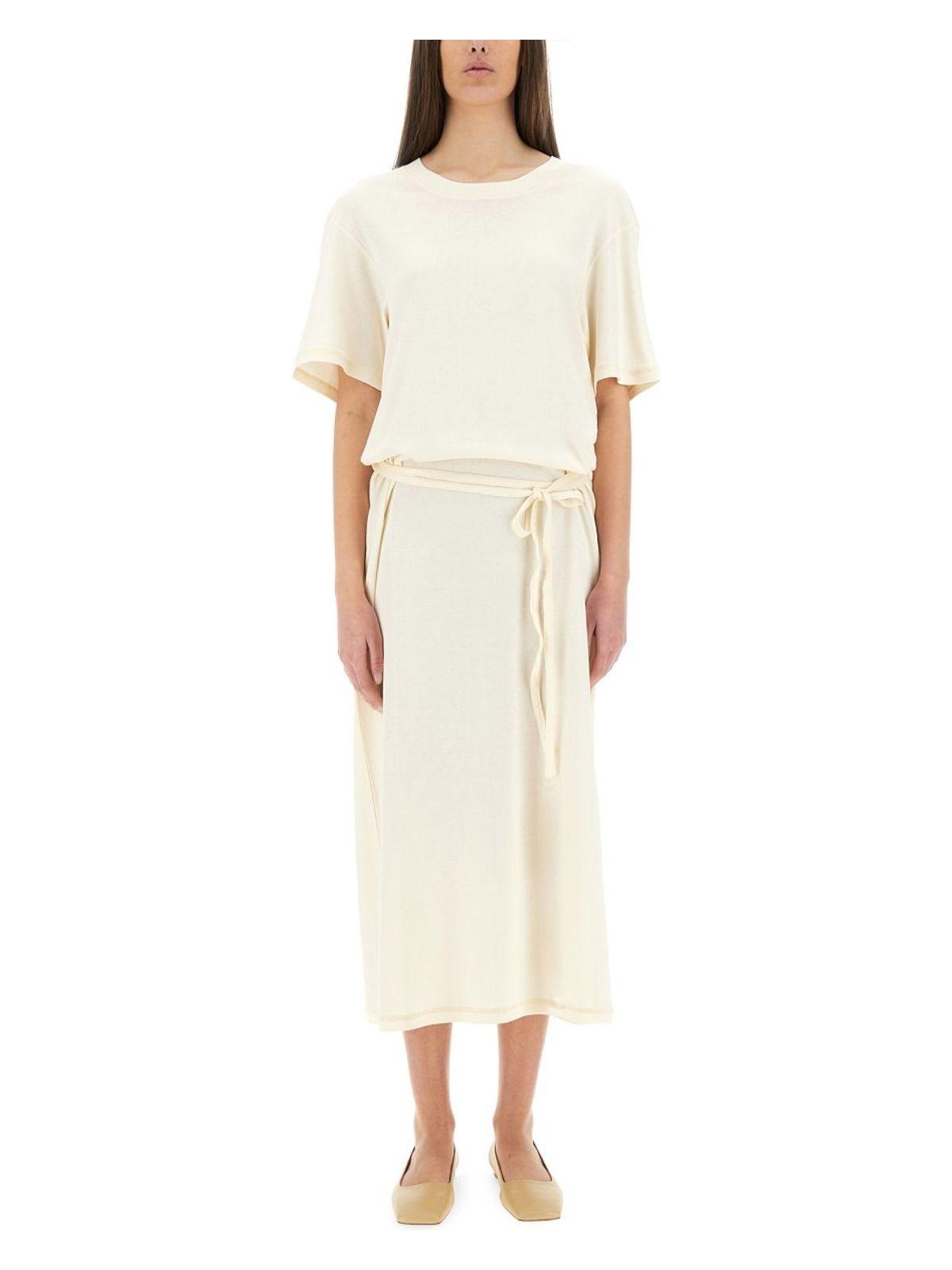 Lemaire Women's T-shirt Dress With Belt in Ivory