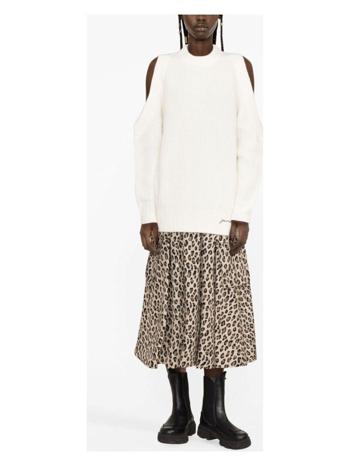 Ganni Women's Jersey With Logo in White