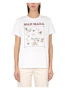 Max Mara Women's T Shirt With Embroidery in Ivory