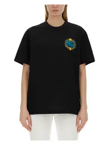 Etro Women's T Shirt With Pegasus Embroidery in Black