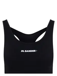Jil Sander Women's Crop-Top With Logo in Black