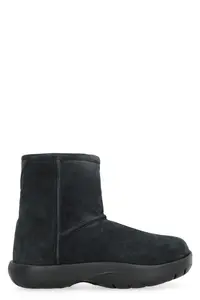 Bottega Veneta Women's Snap Suede Ankle Boots in Black