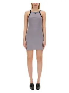 Courrèges Courrèges Women's Dress With Logo in Grey and White