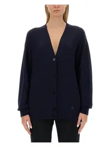 Jil Sander Women's Wool Cardigan in Blue