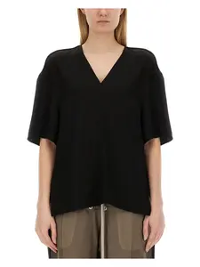 Rick Owens Women's V-Neck T-Shirt in Black