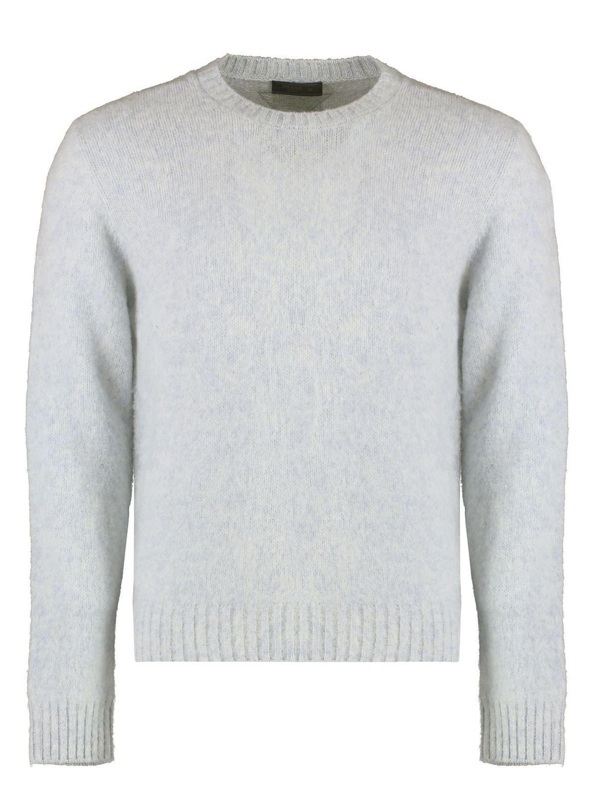 Prada Men's Virgin Wool Sweater in Light Blue