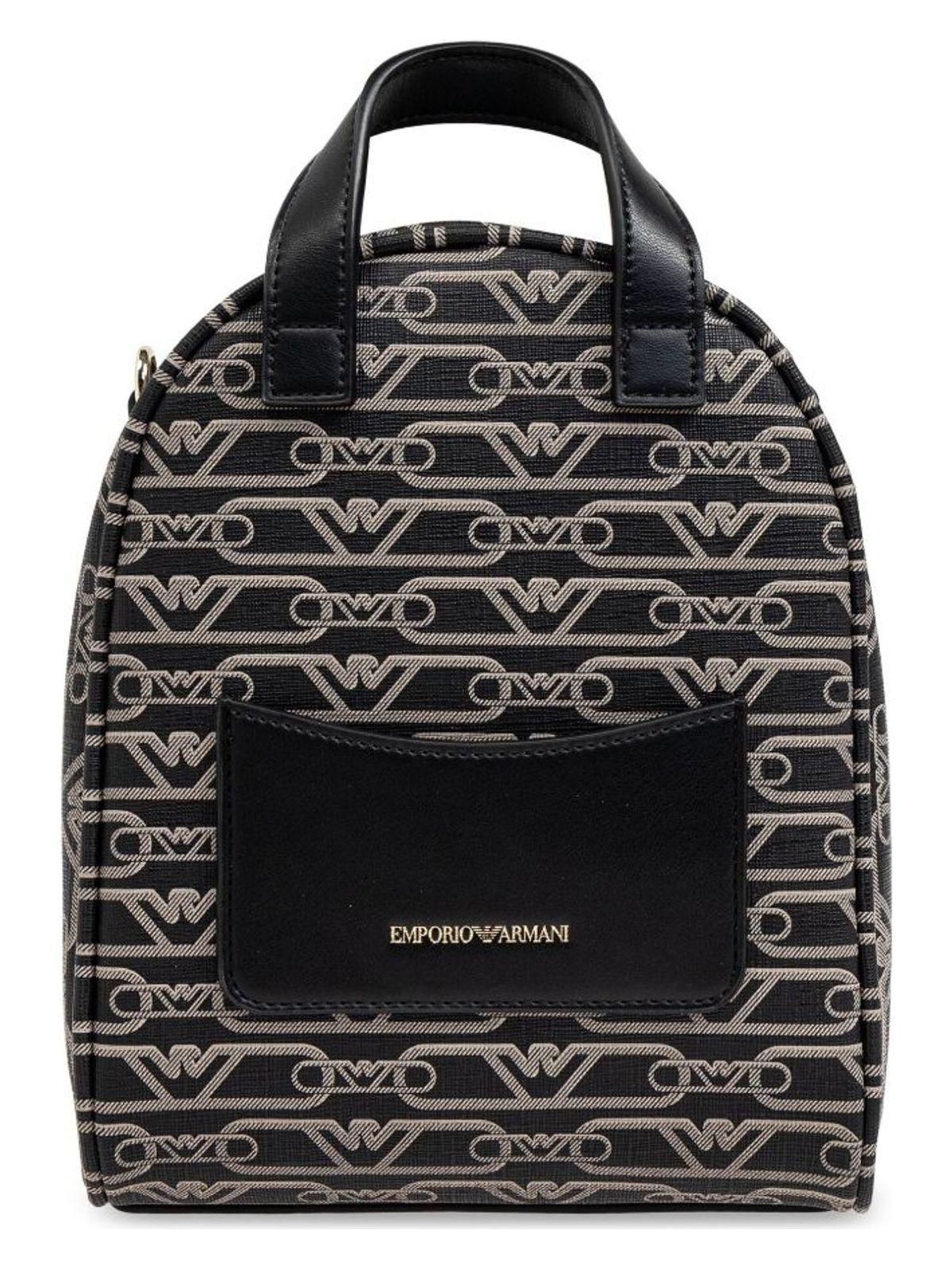 Emporio Armani Women's Allover Logo Backpack in Black
