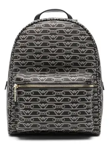 Emporio Armani Women's Allover Logo Backpack in Black