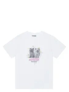Ganni Women's T-Shirt With Print in White