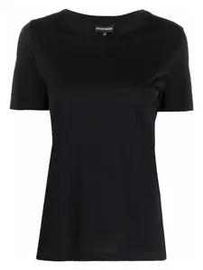 Emporio Armani Women's Logo Cotton T-Shirt in Black
