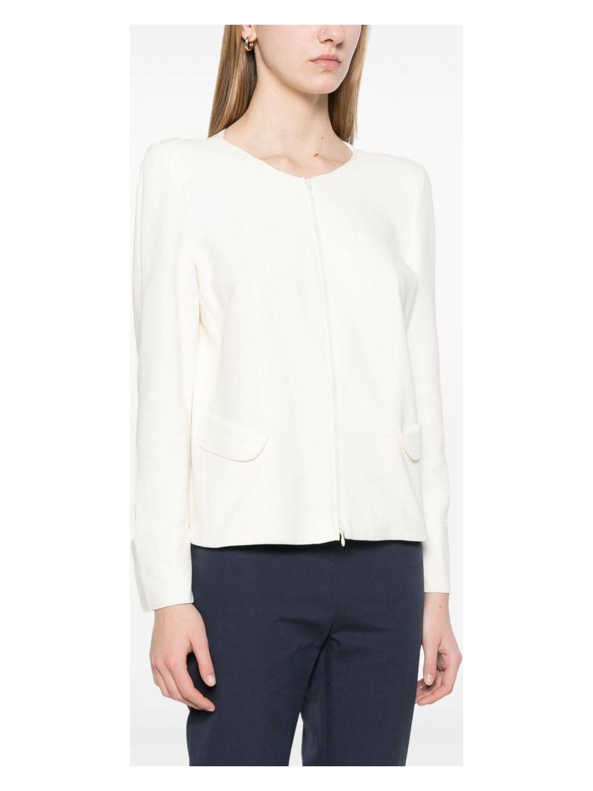 Emporio Armani Women's Cotton Blazer Jacket and Ribbed Jacket in White