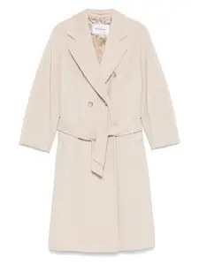 Max Mara Women's Wool Double-Breasted Coat in Beige
