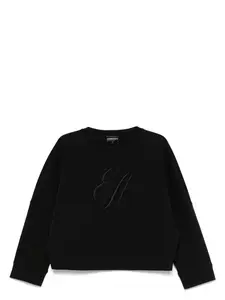 Emporio Armani Women's Logo Cotton Sweatshirt in Black