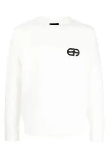 Emporio Armani Men's Logo Cotton Sweatshirt in White