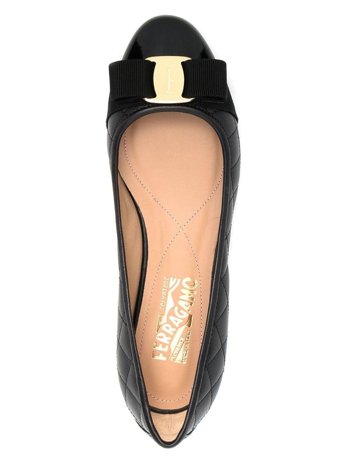 Ferragamo Women's Vara Quilted Leather Ballet Flats