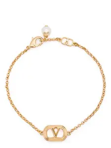 Valentino Garavani Men's Ovalette Bracelet and Vlogo Chain Necklace