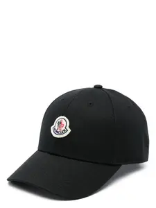 Moncler Women's Logo Cotton Baseball Cap in Black