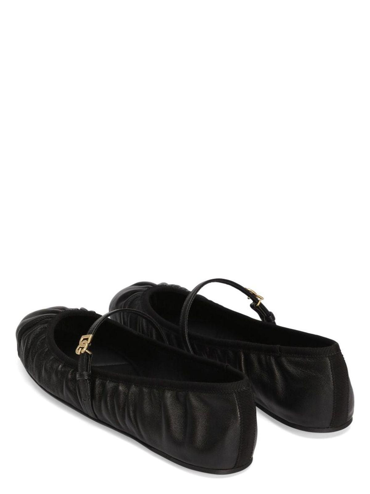 Dolce & Gabbana Women's Leather Ballet Flats and Nappa Ballerinas in Black