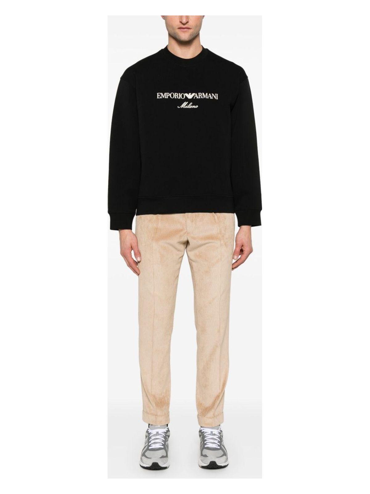 Emporio Armani Men's Logo Cotton Sweatshirt in Black