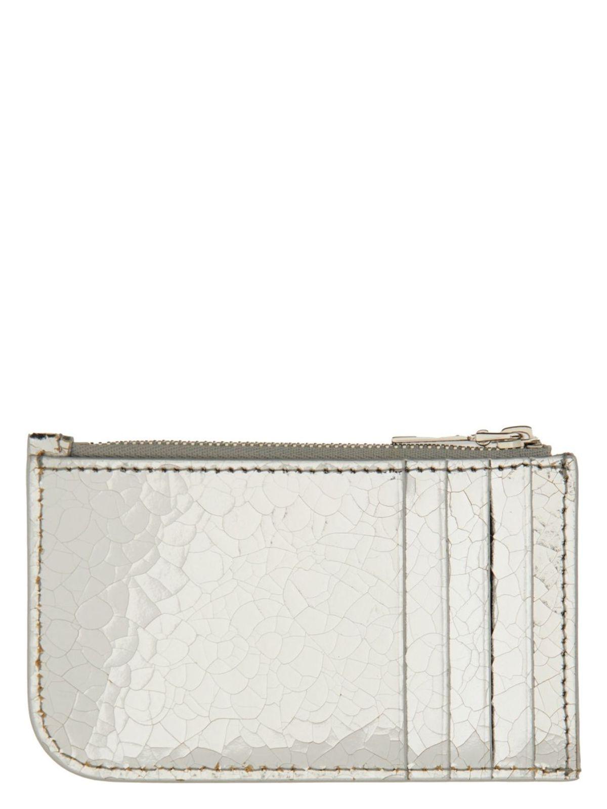 Alexander McQueen Women's Card Holder With Logo in Silver