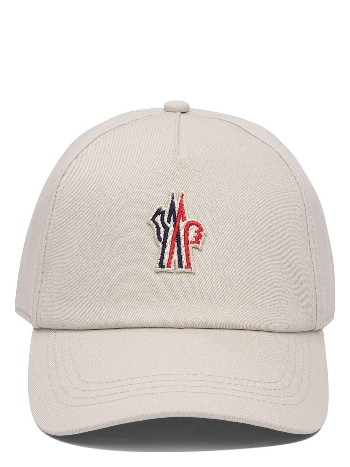 Moncler Grenoble Women's Cotton Baseball Cap in Beige and White