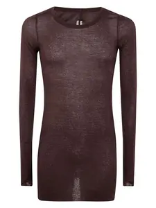 Rick Owens Men's Rib Long Sleeves T-Shirt in Red