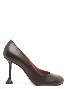 Amina Muaddi Women's Isir Leather Pumps in Brown