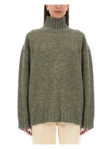 Jil Sander Women's Turtleneck Sweater in Military Green