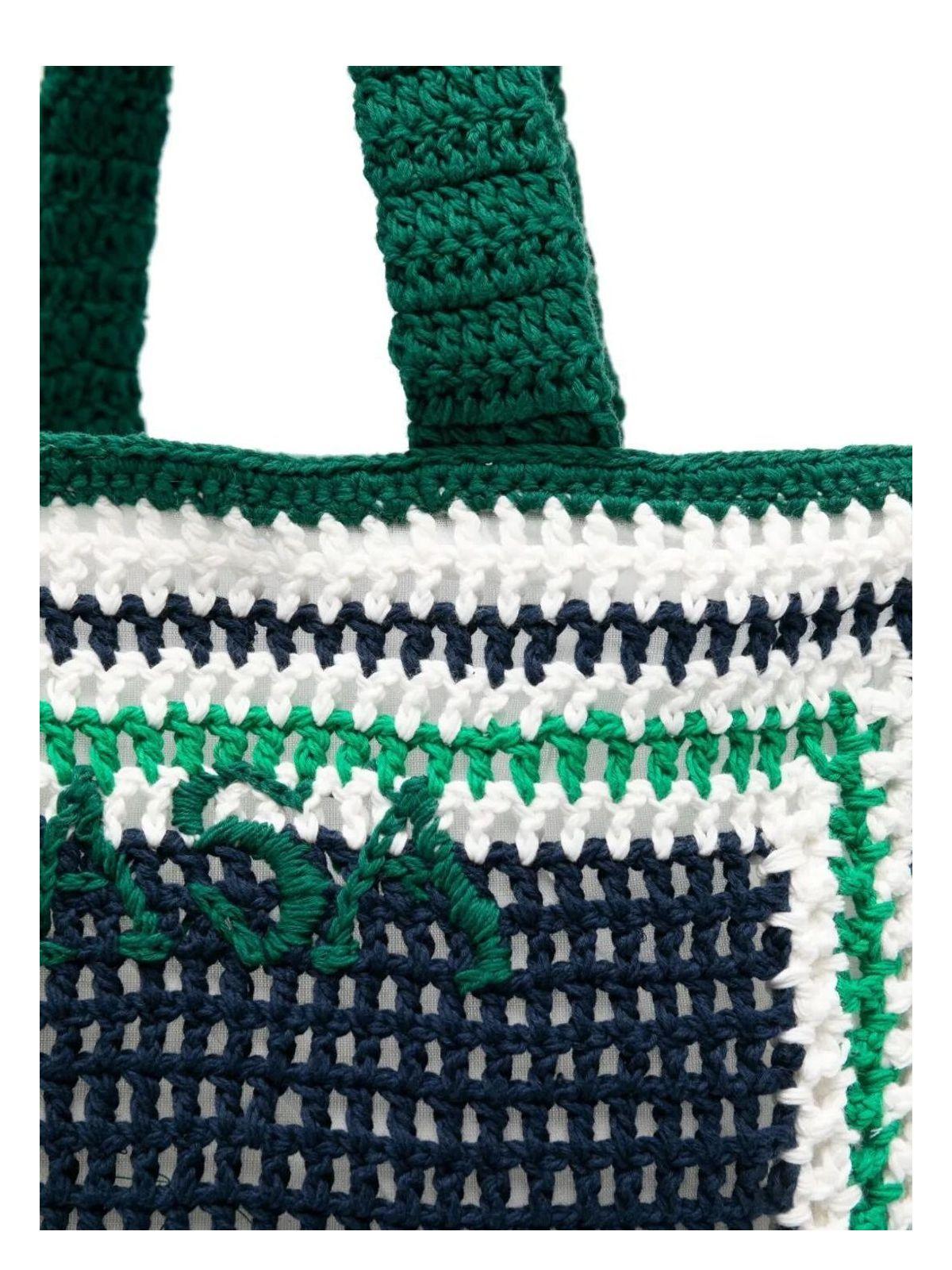 Casablanca Crochet Shopping Bag in Blue