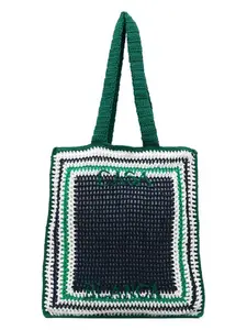 Casablanca Crochet Shopping Bag in Blue