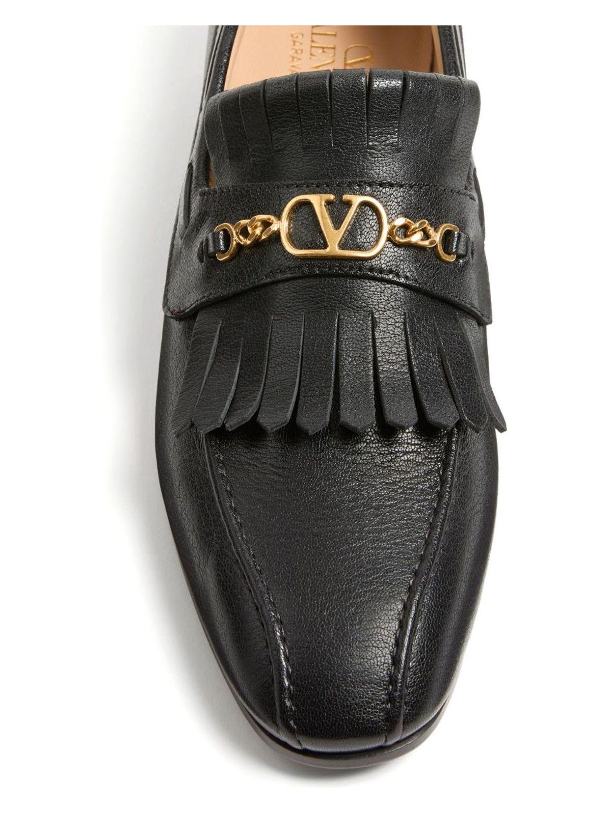 Valentino Garavani Men's Vlogo Signature Leather Loafers in Black