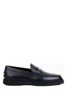 Tod's Men's Leather Moccasin With Mask Loafer in Black